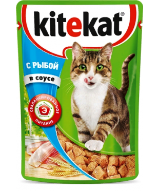 Пауч Kitekat для кошек Рыба в соусе 85г х 28 шт.
