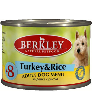 Berkley Adult Turkey&Rice консервы для собак №8 Индейка с рисом 200 г