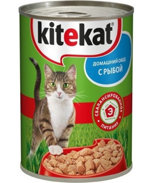 Консервы Kitekat для кошек с Рыбой 410 г. х 24 штуки.