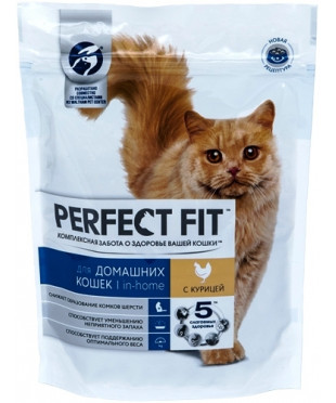 PERFECT FIT сухой корм для домашних кошек Курица 650г